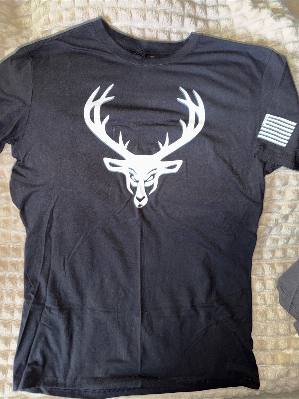 Bucked Up Men's Black Graphic T-Shirt with White Deer Logo